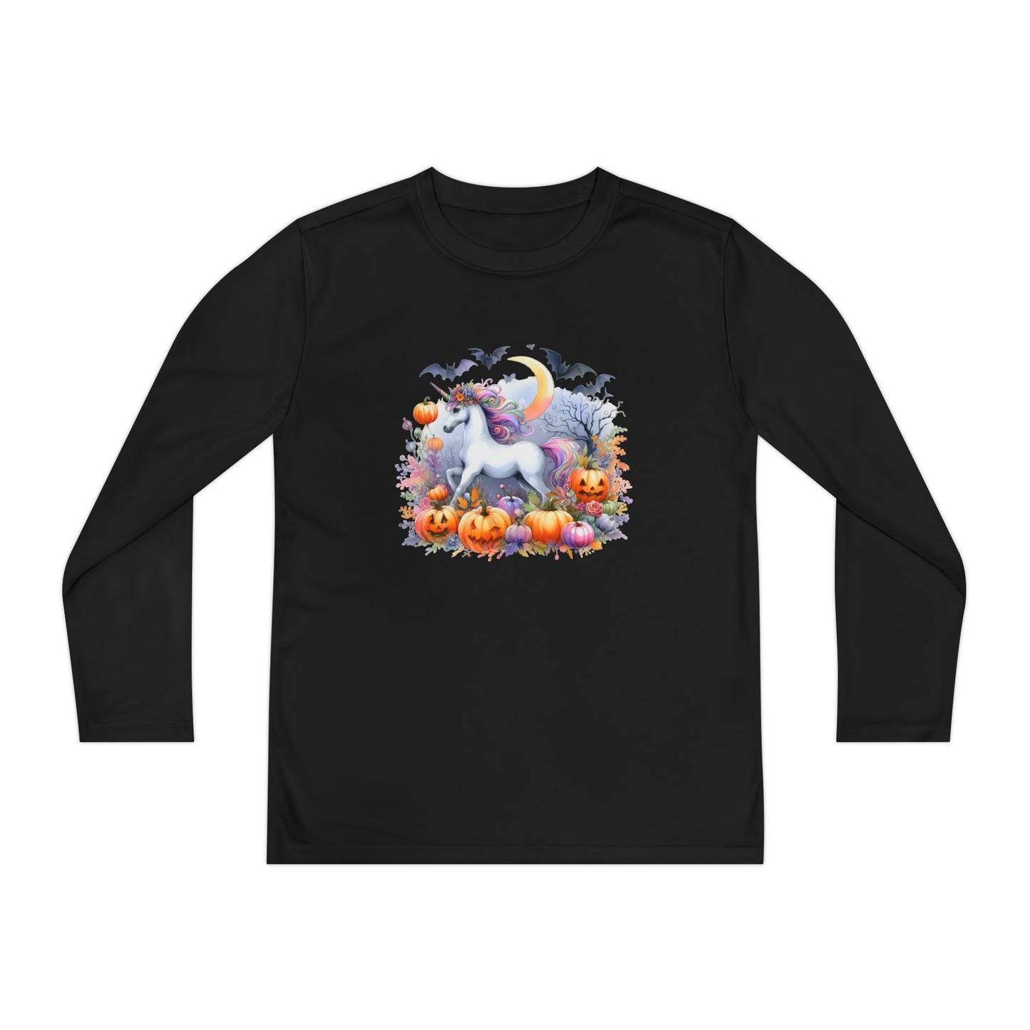 Halloween Unicorn Youth Long Sleeve Tee