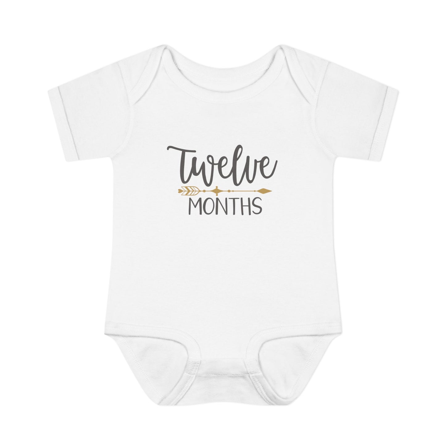 Golden Arrow Milestone Baby Bodysuit-Twelve Months