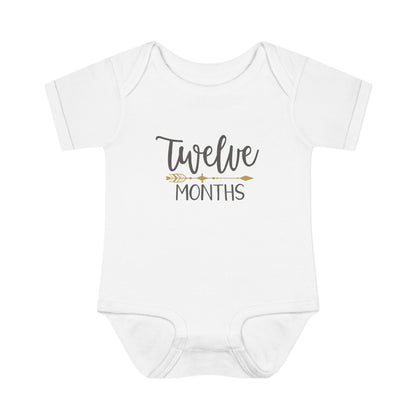 Golden Arrow Milestone Baby Bodysuit-Twelve Months