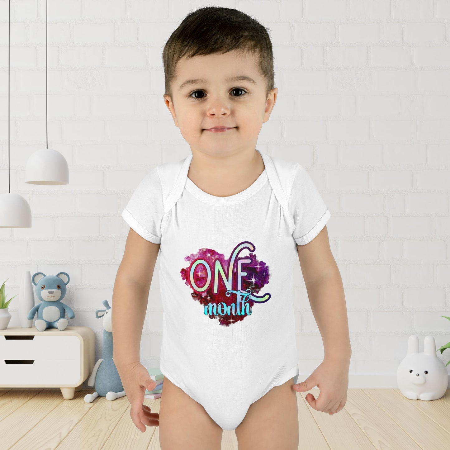 Stardust Baby Milestone Bodysuit-One Month