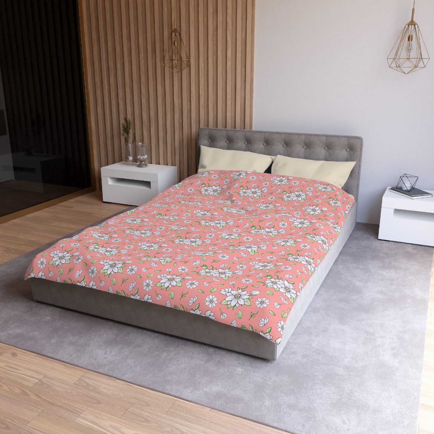 Jasmine Blush Garden Microfiber Duvet Cover