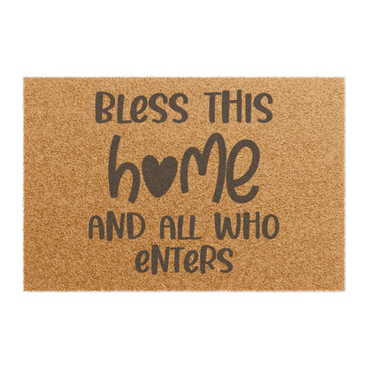 Bless This Home And All Who Enter Coconut Fiber Doormat