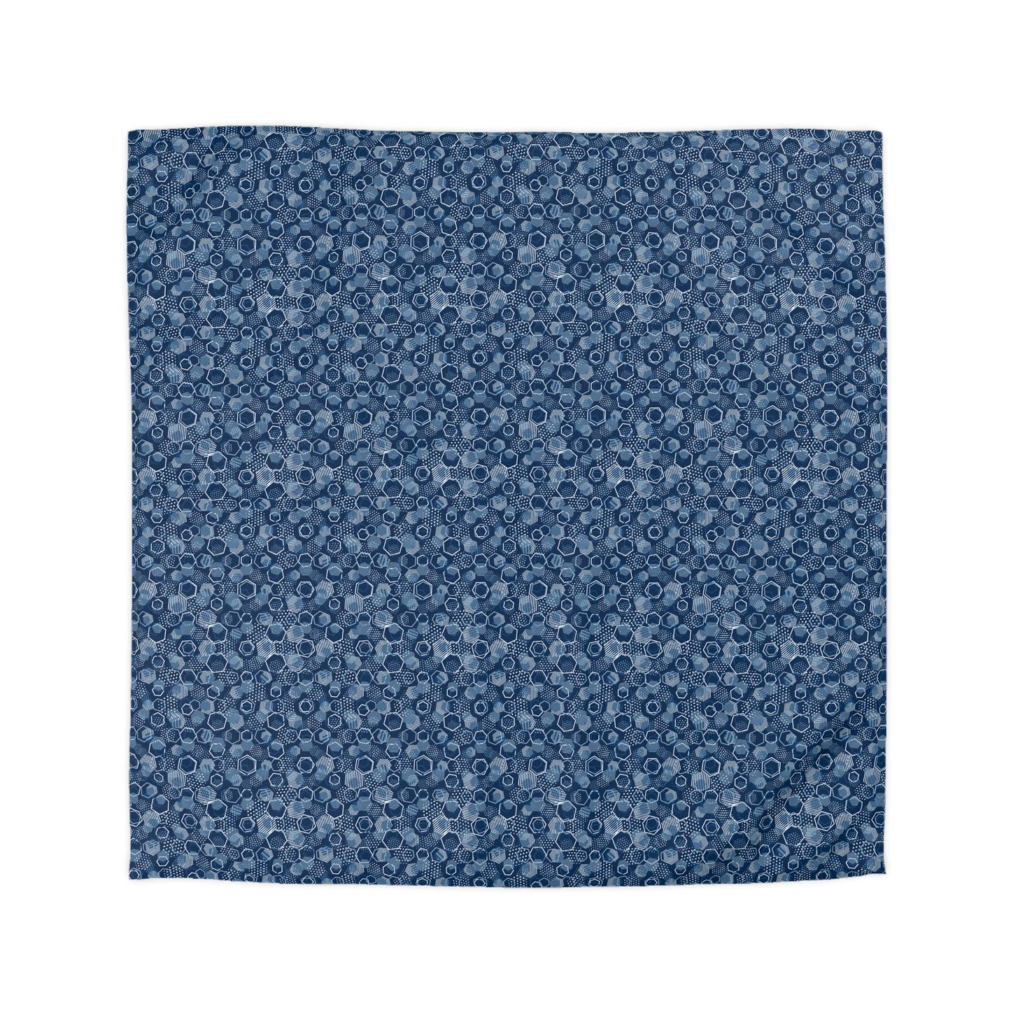 Blue Hexagons Microfiber Duvet Cover