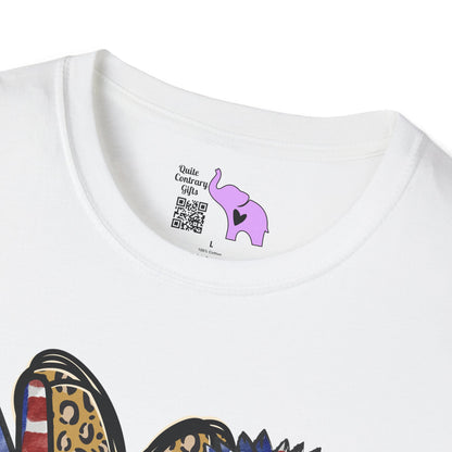 Peace Love America (Cheetah Print) Adult T-shirt