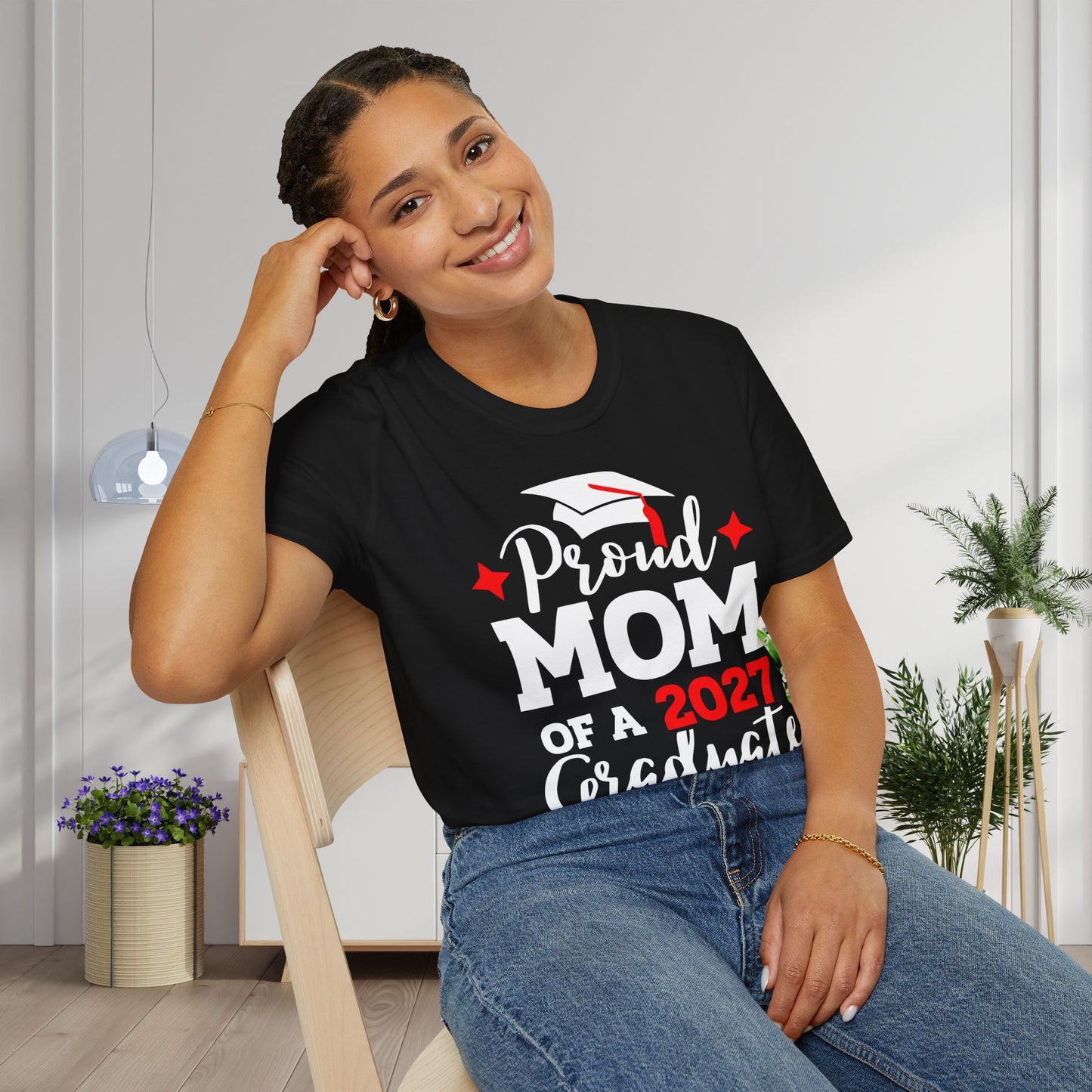 Proud Mom of a 2027 Graduate Adult T-shirt