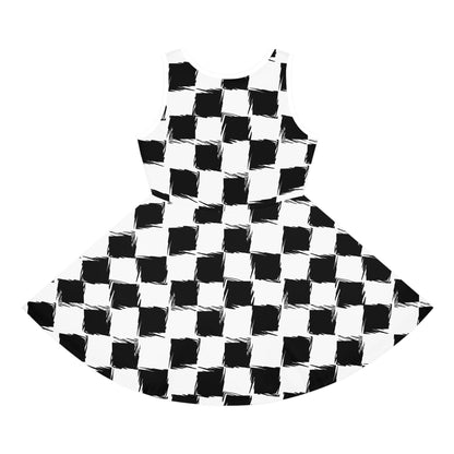 Distorted Check Girls' Sleeveless Sundress