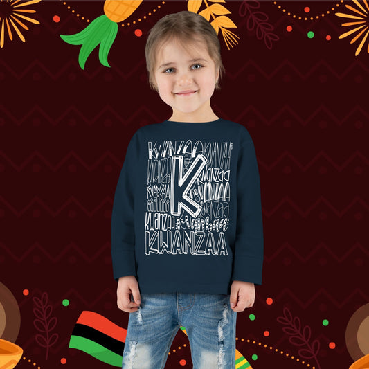 Kwanzaa Wordcloud Toddler Long Sleeve Tee