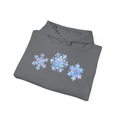 Blue Snowflakes Adult Heavy Blend™ Hooded Sweatshirt