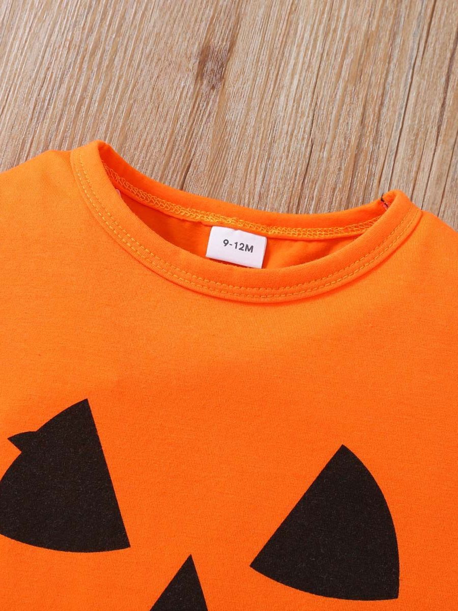 Halloween Cozy Sets – Leggings & Long Sleeve Tops in Pumpkin, Dino & Jack-o’-Lantern