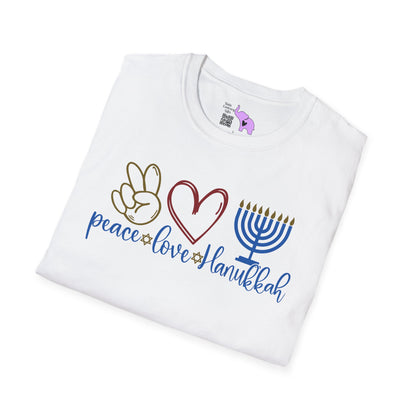 Peace Love Hanukkah Adult T-shirt