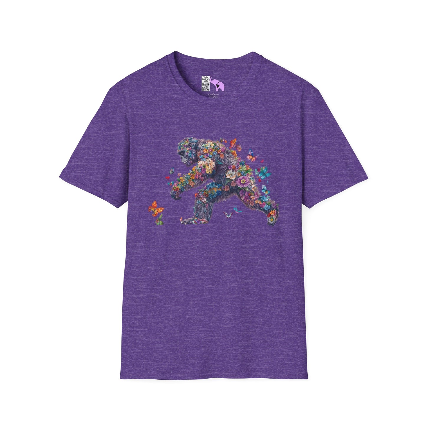 Flowers & Butterflies Bigfoot Adult T-shirt