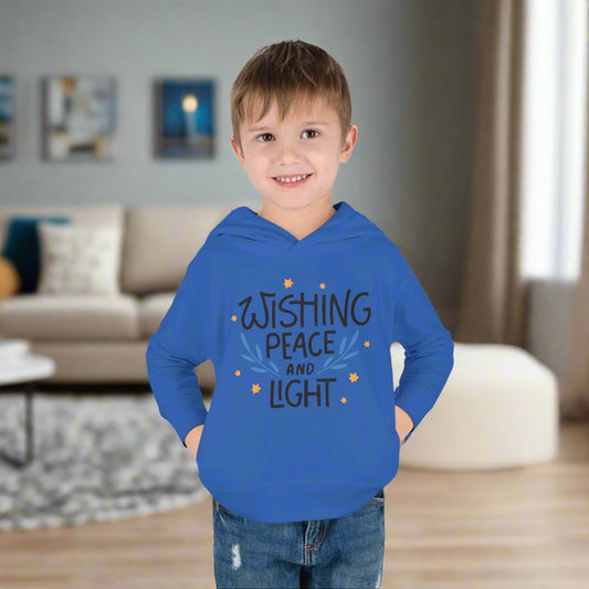 Hanukkah Wishing Peace & Light 3 Toddler Pullover Fleece Hoodie