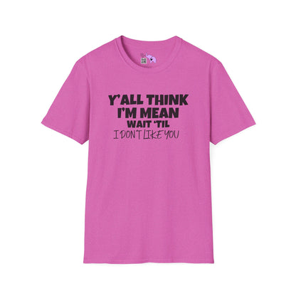 Y'all Think I'm Mean Wait 'til I Don't Like You T-shirt