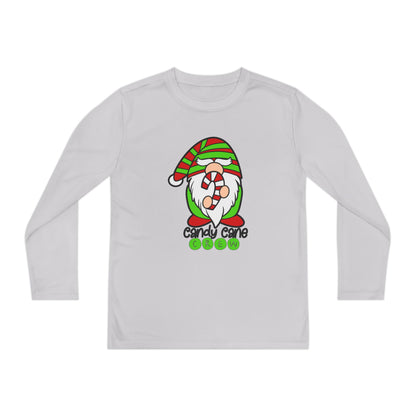 Candy Cane Crew Gnome Youth Long Sleeve Tee