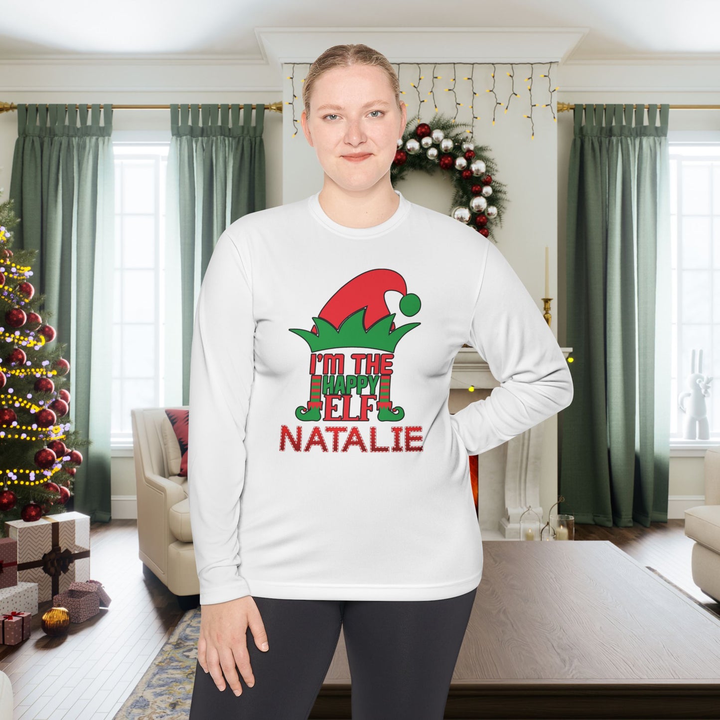 I'm The Happy Elf Adult Long Sleeve Tee