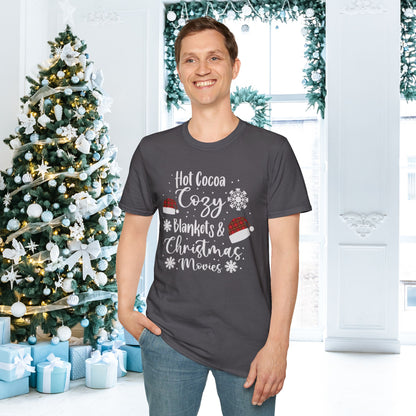 Hot Cocoa, Cozy Blankets & Christmas Movies Adult T-shirt