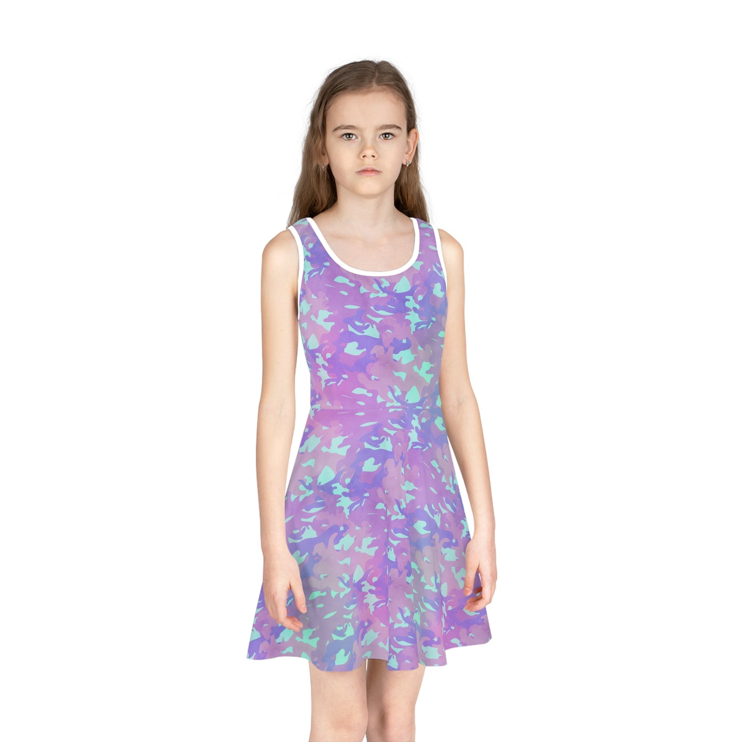 Lavender Mist Camo Girls' Sleeveless Sundress