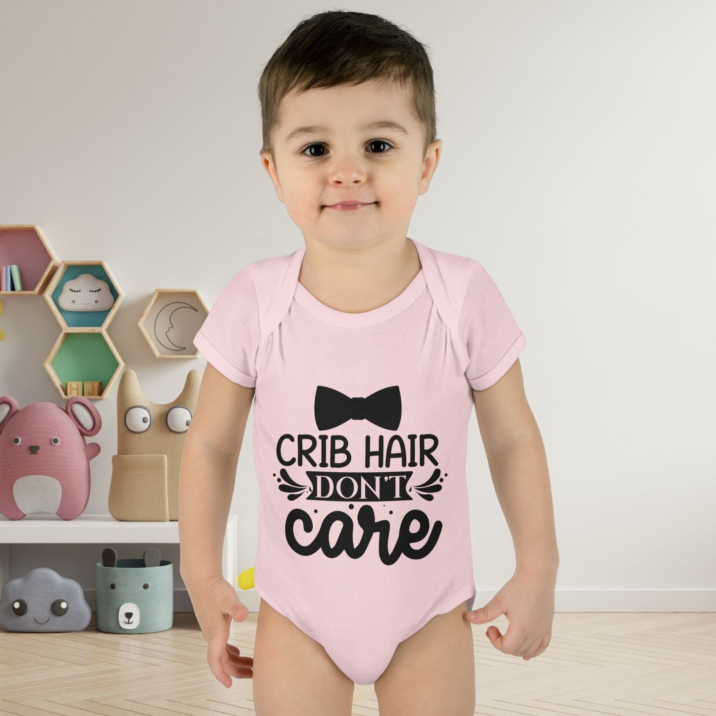 Crib Hair Don't Care Baby Rib Bodysuit