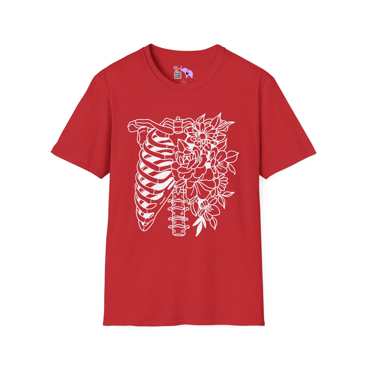 Floral Ribcage Adult Tshirt