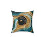 Gilded Ocean Veins Throw Pillow