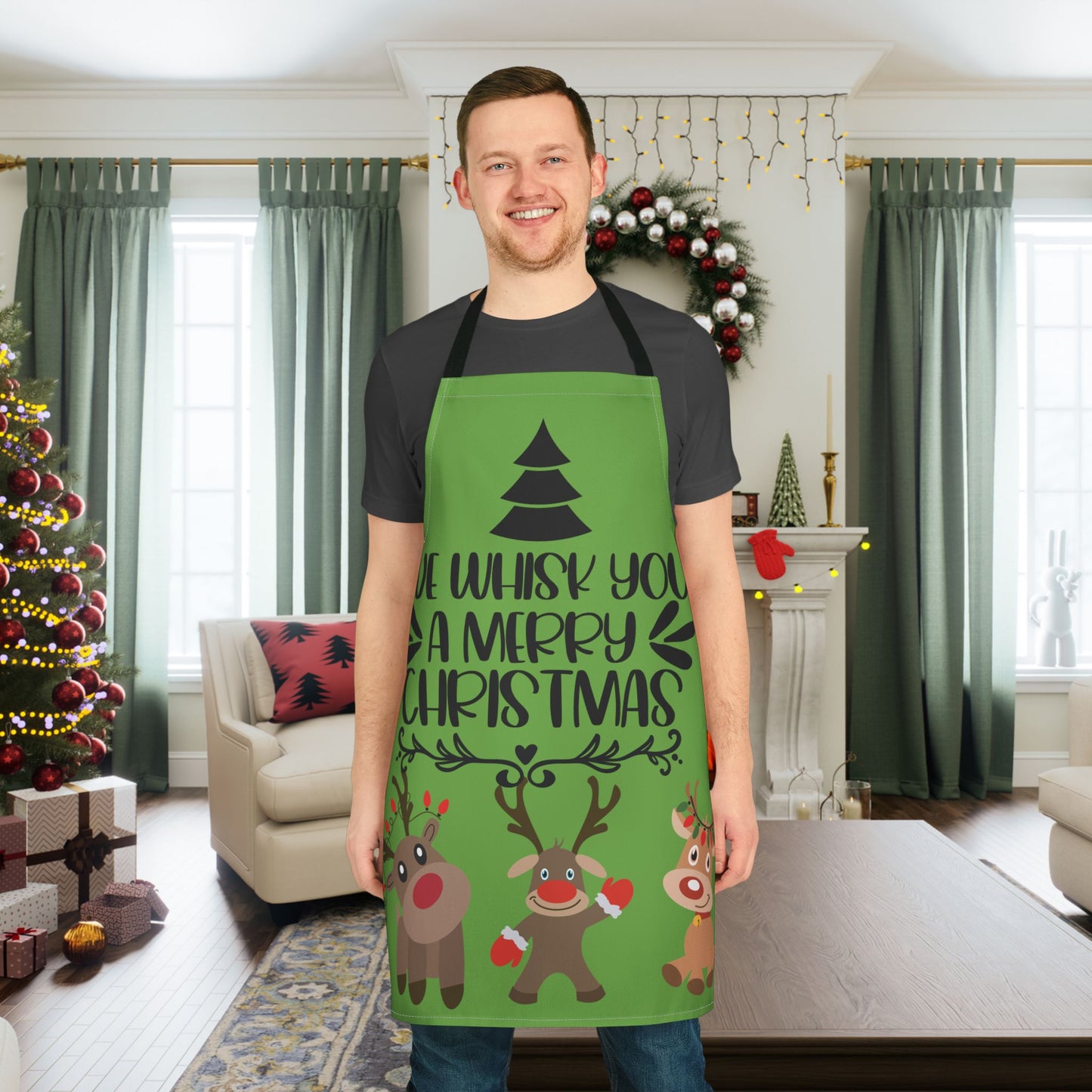 We Whisk You A Merry Christmas Reindeer Apron
