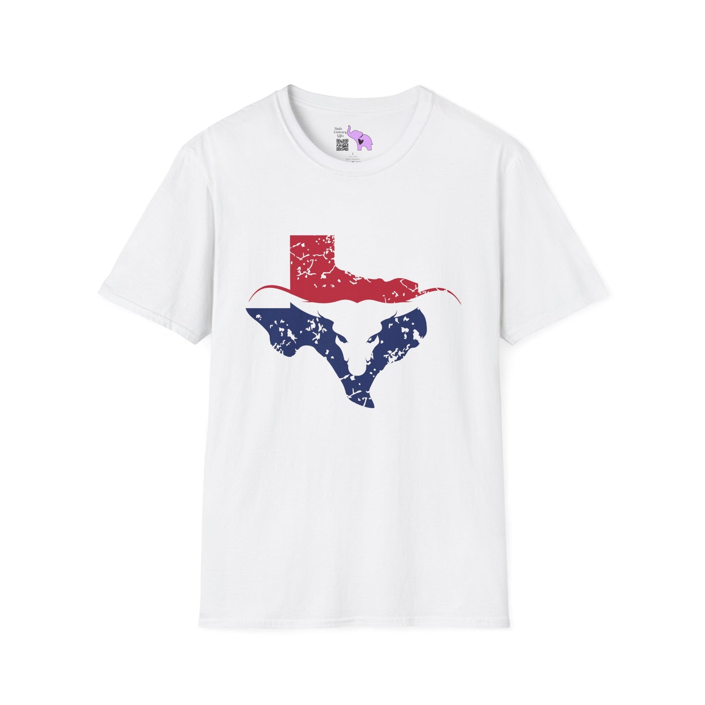 Red & Blue Texas Longhorn Adult Tshirt