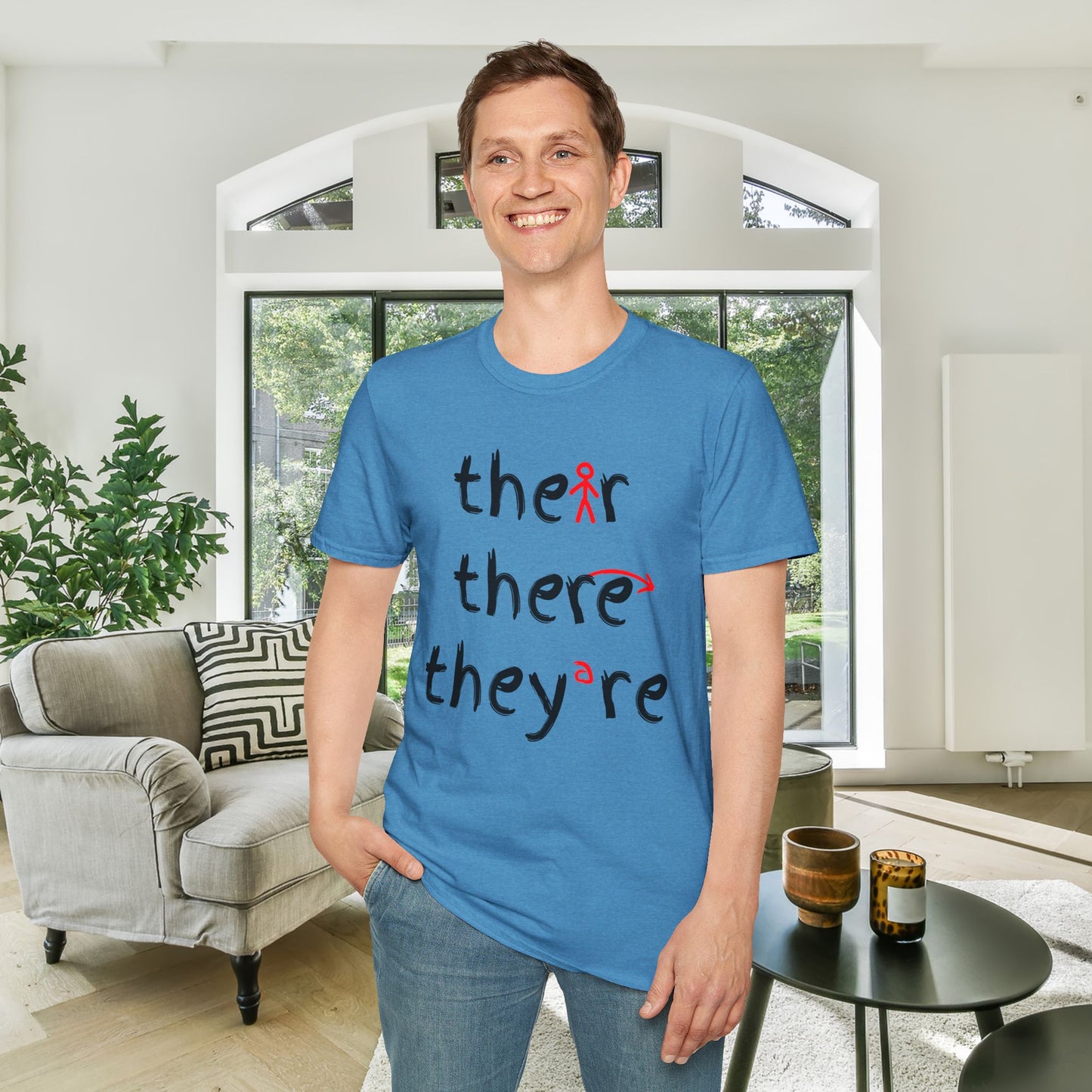 Their There They're Grammar Adult T-shirt