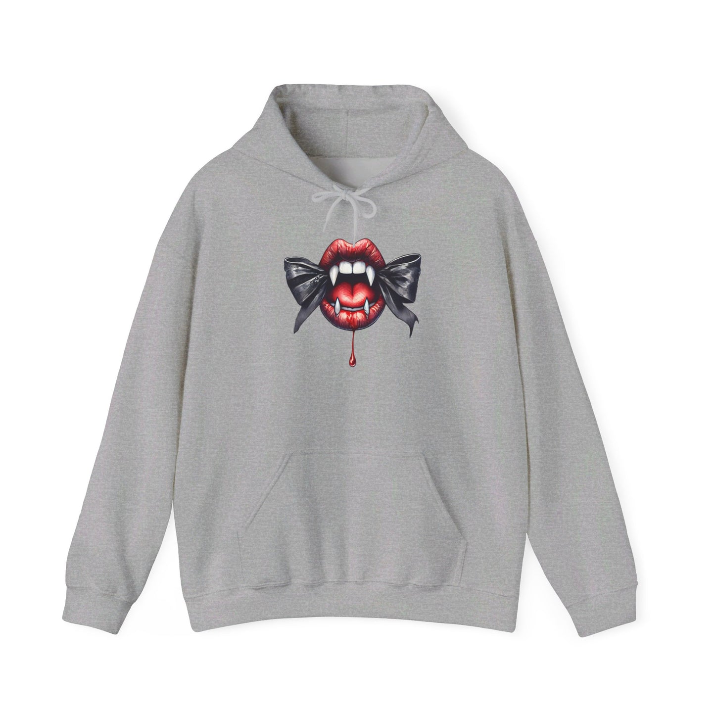 Cute Vampire Mouth/Bow Heavy Blend™ Hooded Sweatshirt