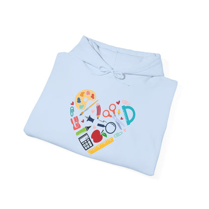 School Supply Heart Heavy Blend™ Hooded Sweatshirt
