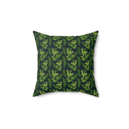 Emerald Canopy Frogs Throw Pillow