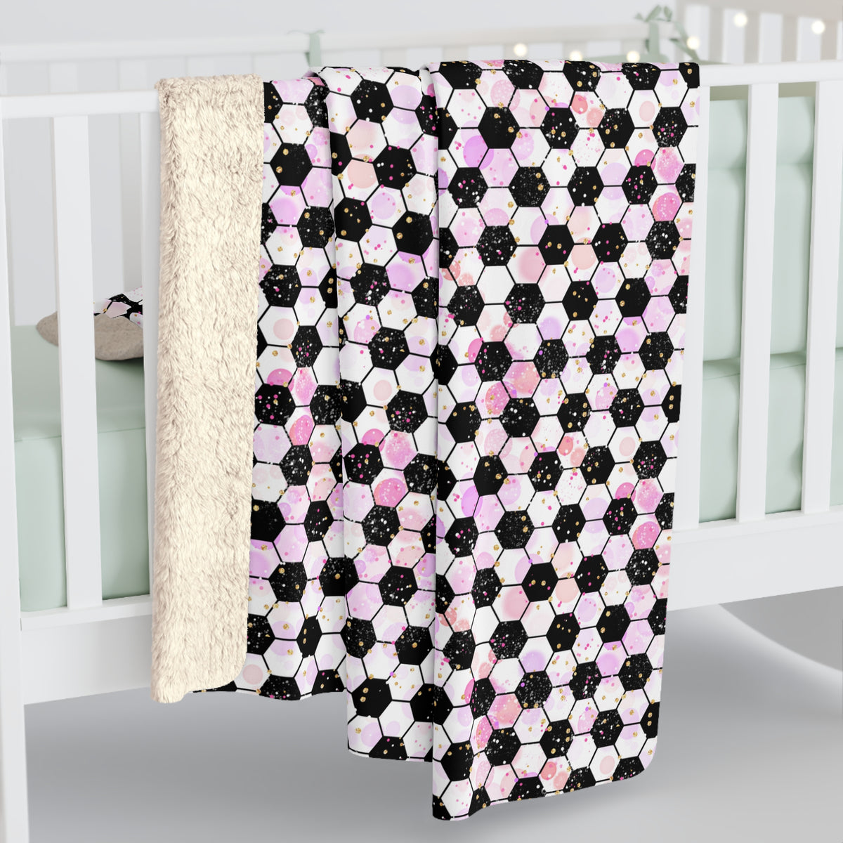 Pink Soccer Fever Fleece Blanket