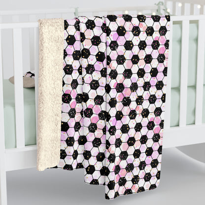 Pink Soccer Fever Fleece Blanket