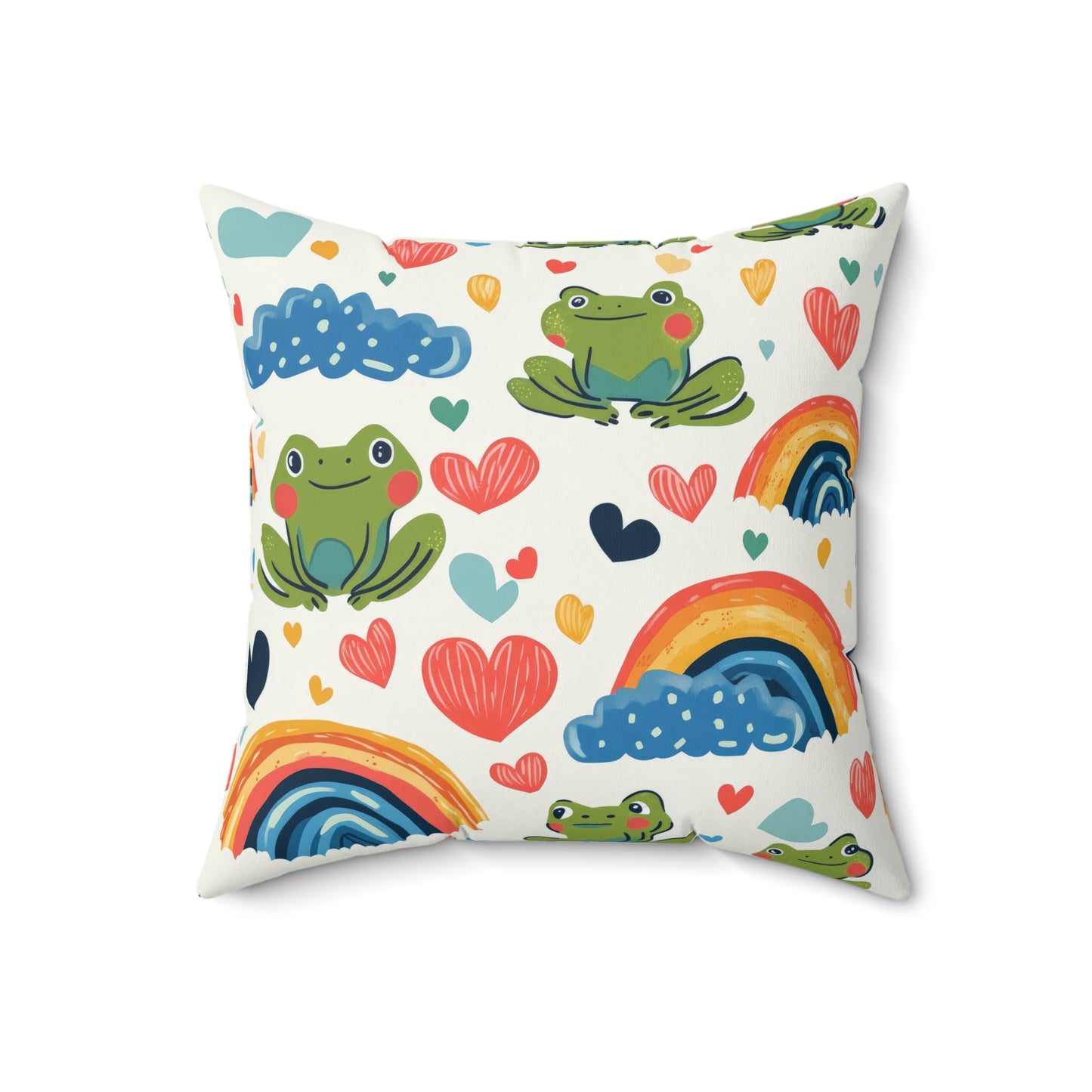 Ribbit Rainbows Throw Pillow