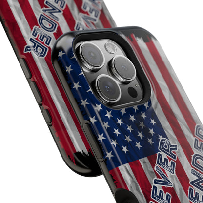Never Surrender American Flag MagSafe® Compatible Tough Case for iPhone