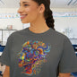 Colorful Paisley Woman Profile Women's Boxy Tee