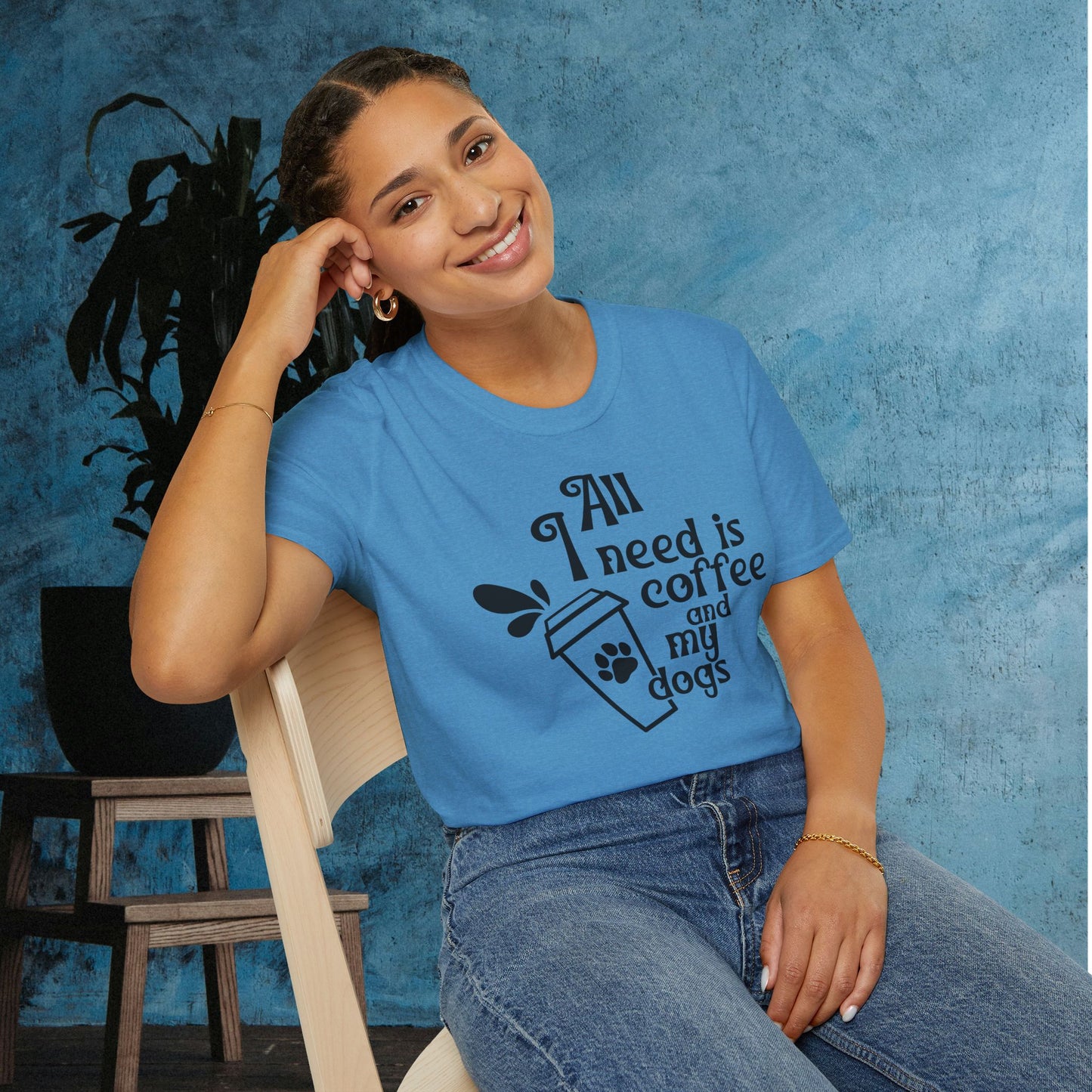 All I Need is Coffee and My Dogss Adult T-shirt