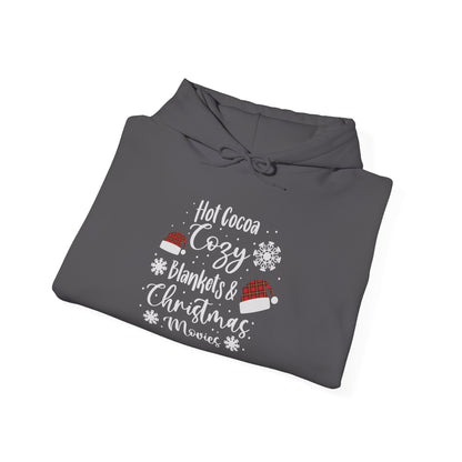 Hot Cocoa, Cozy Blankets & Christmas Movies Adult Heavy Blend™ Hooded Sweatshirt
