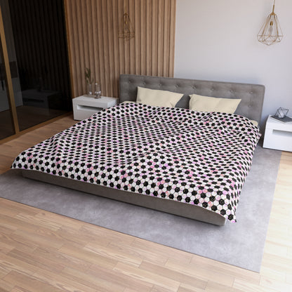 Pink Soccer Fever Microfiber Duvet Cover