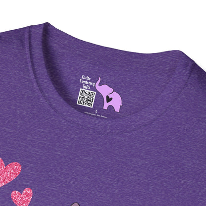 Valentine Stitch Kisses Adult Unisex Tshirt