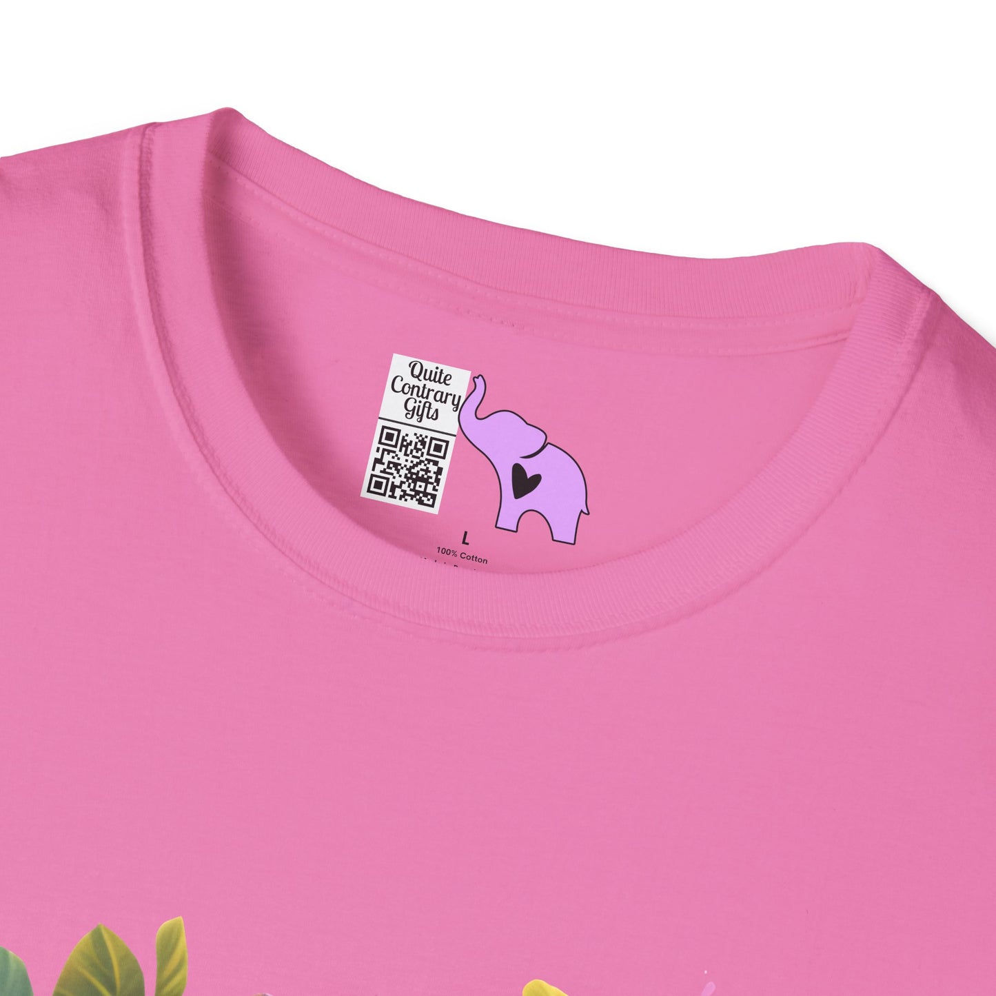 Colorful Flowers/Heart Kitten Adult T-shirt