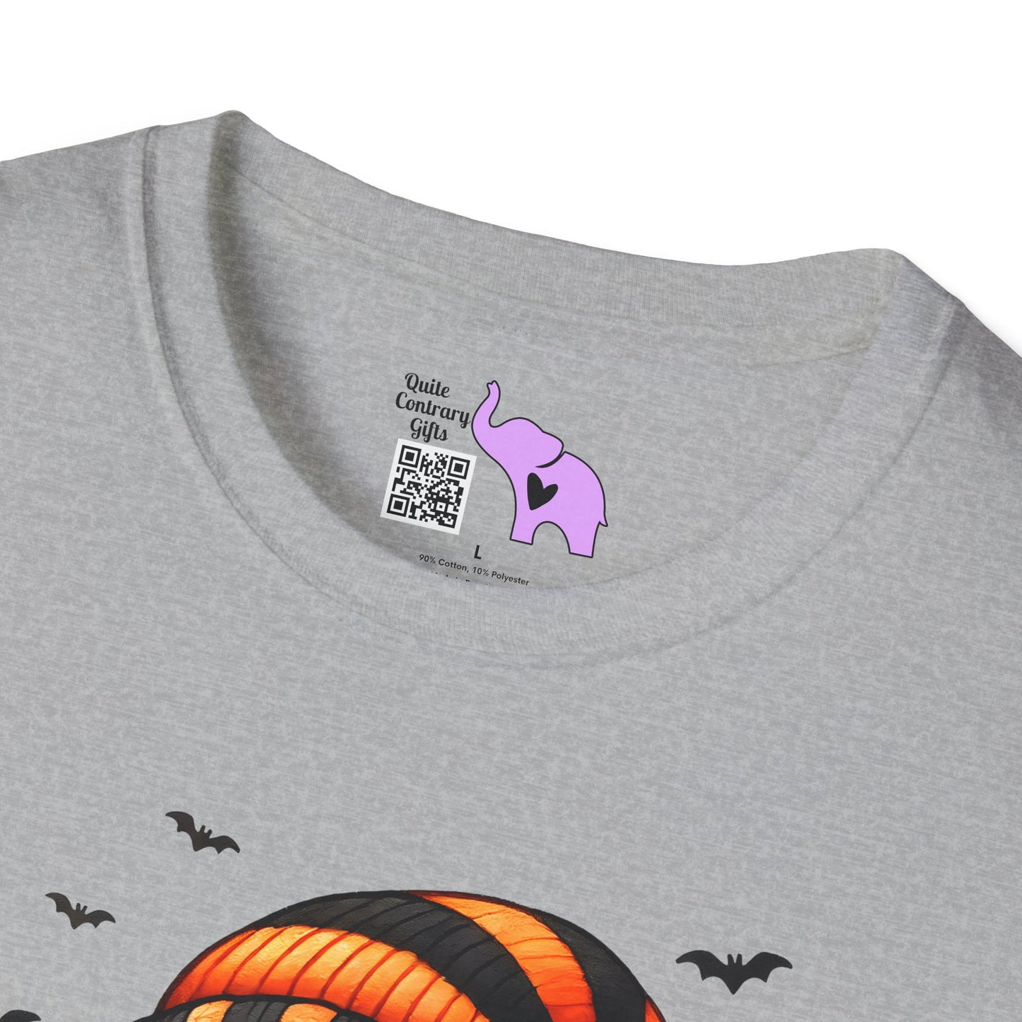 Cute Ghost w/Pumpkins Adult T-shirt