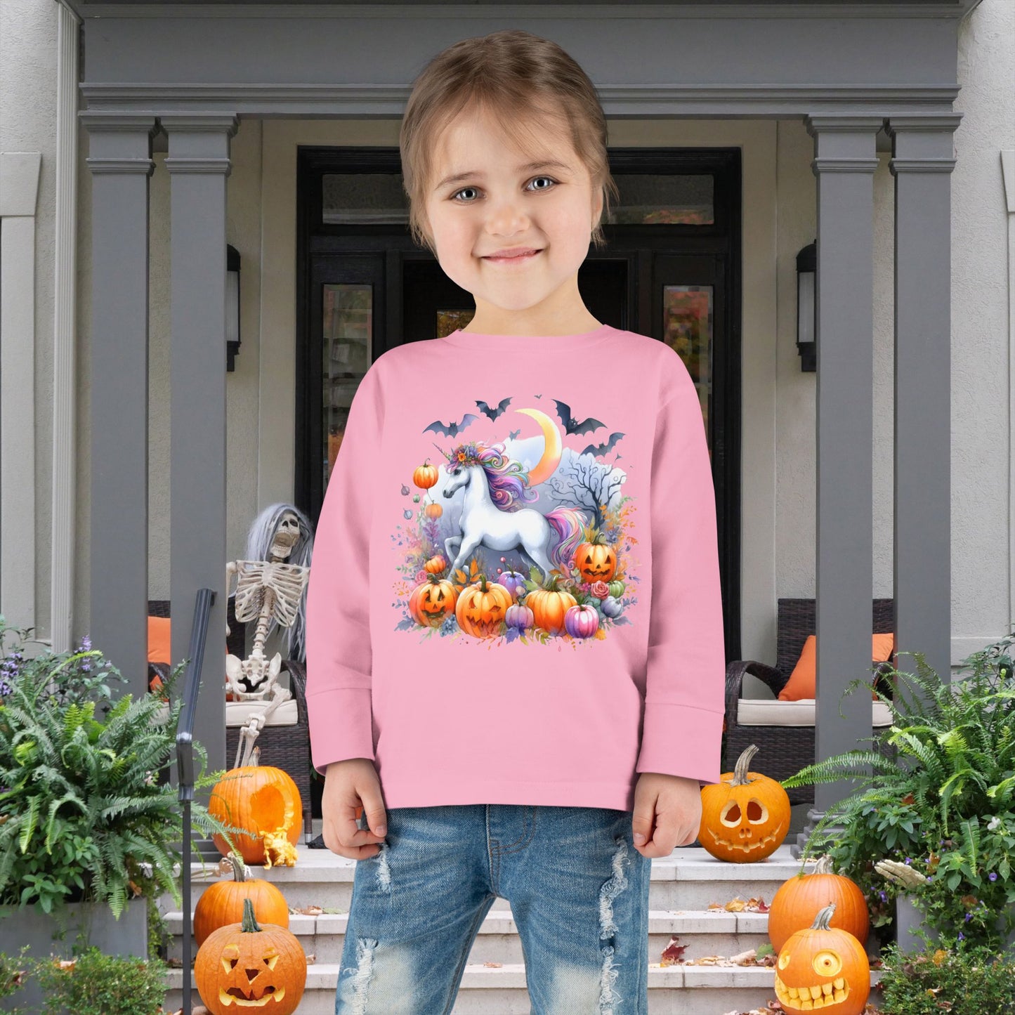 Halloween Unicorn Toddler Long Sleeve Tee