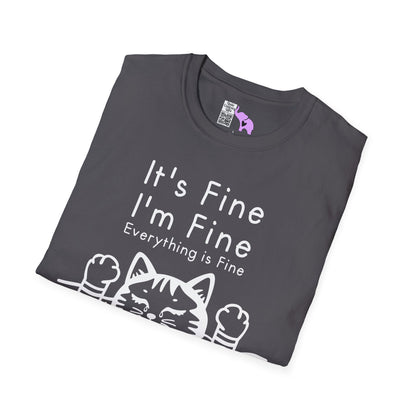 It's Fine I'm Fine Everything's Fine (Cat) Adult T-shirt