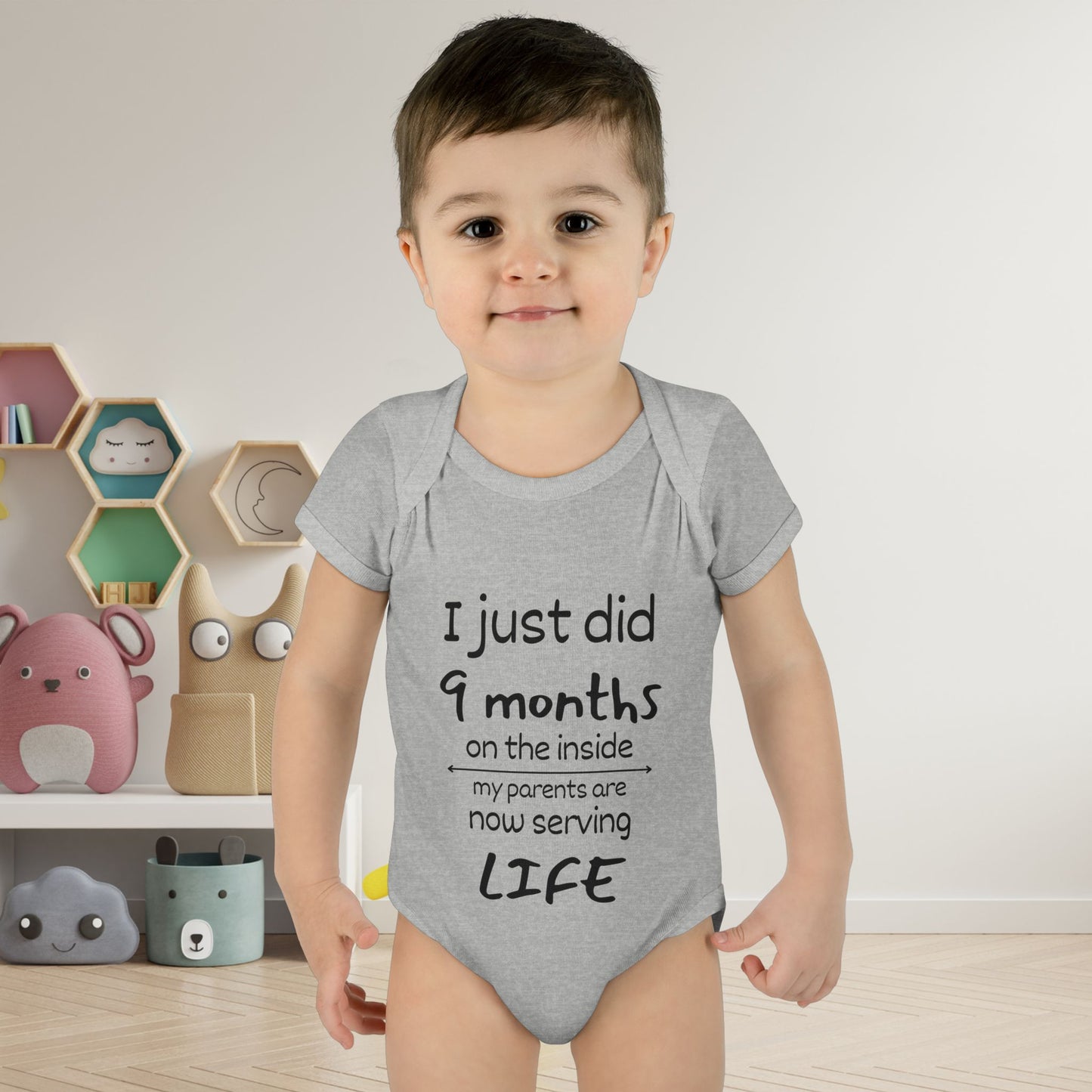 I Just Did 9 Months on the inside Infant Baby Rib Bodysuit