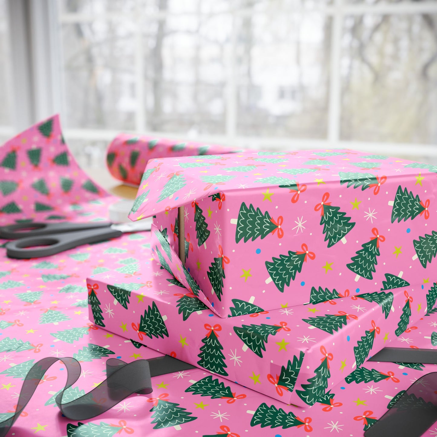 Jolly Pink Woods Wrapping Paper