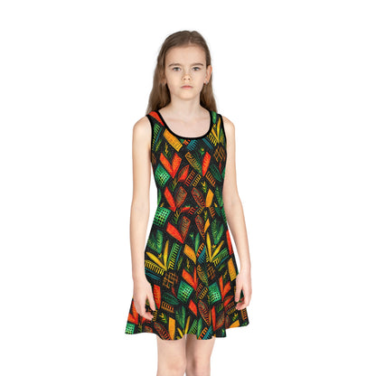 Kujichagulia Waves Girls' Sleeveless Sundress