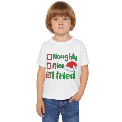 Naughty Nice I Tried Heavy Cotton™ Toddler T-shirt