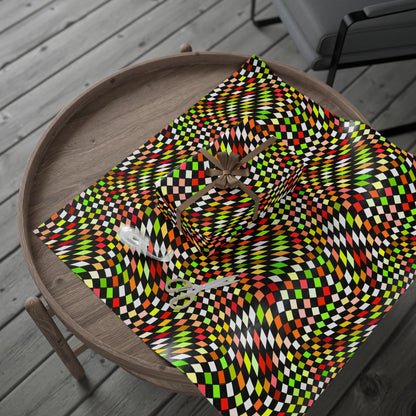 Warped Yellow/Green Checkered Wrapping Paper