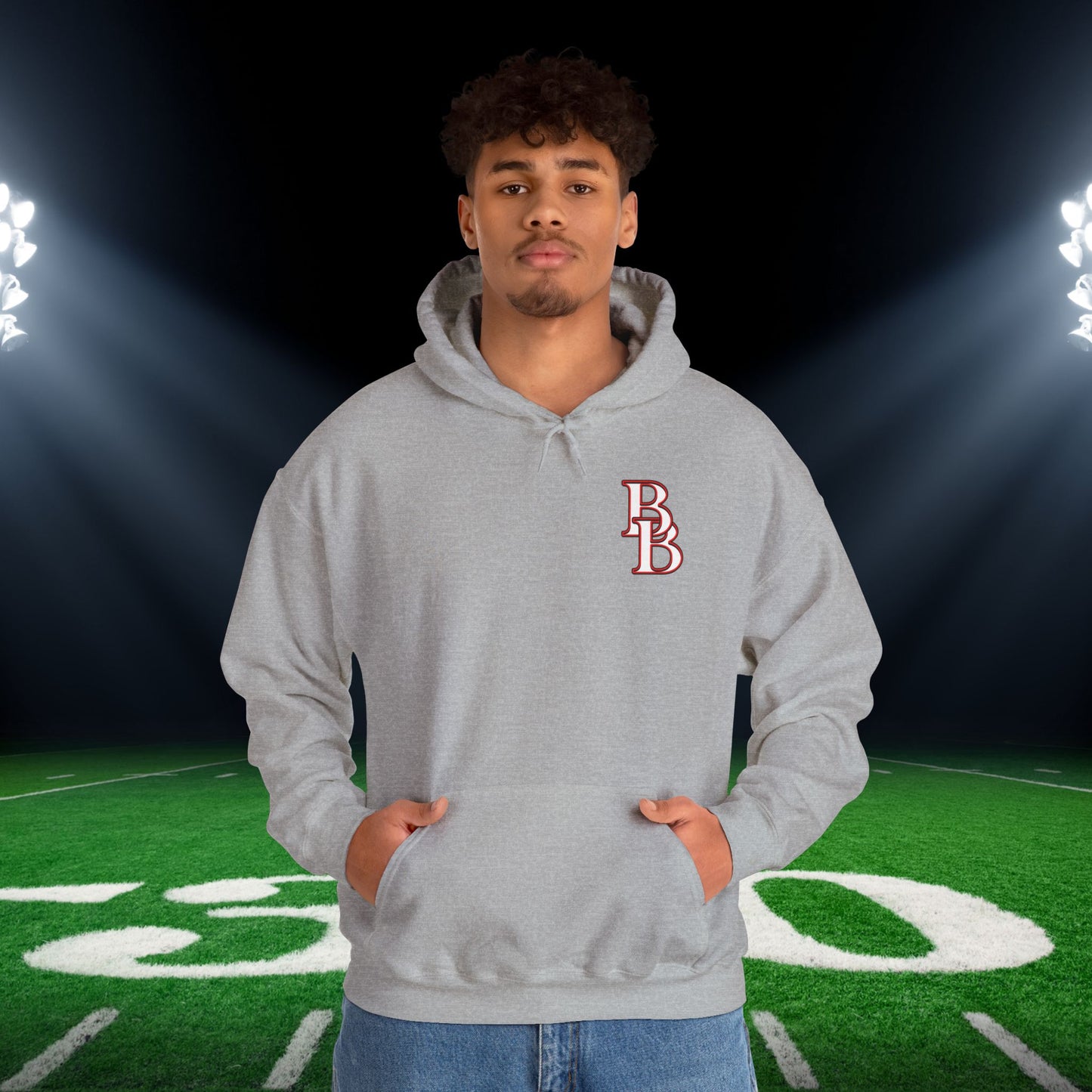 ""Bellville Brahmas Mascot Adult Heavy Blend™ Hooded Sweatshirt