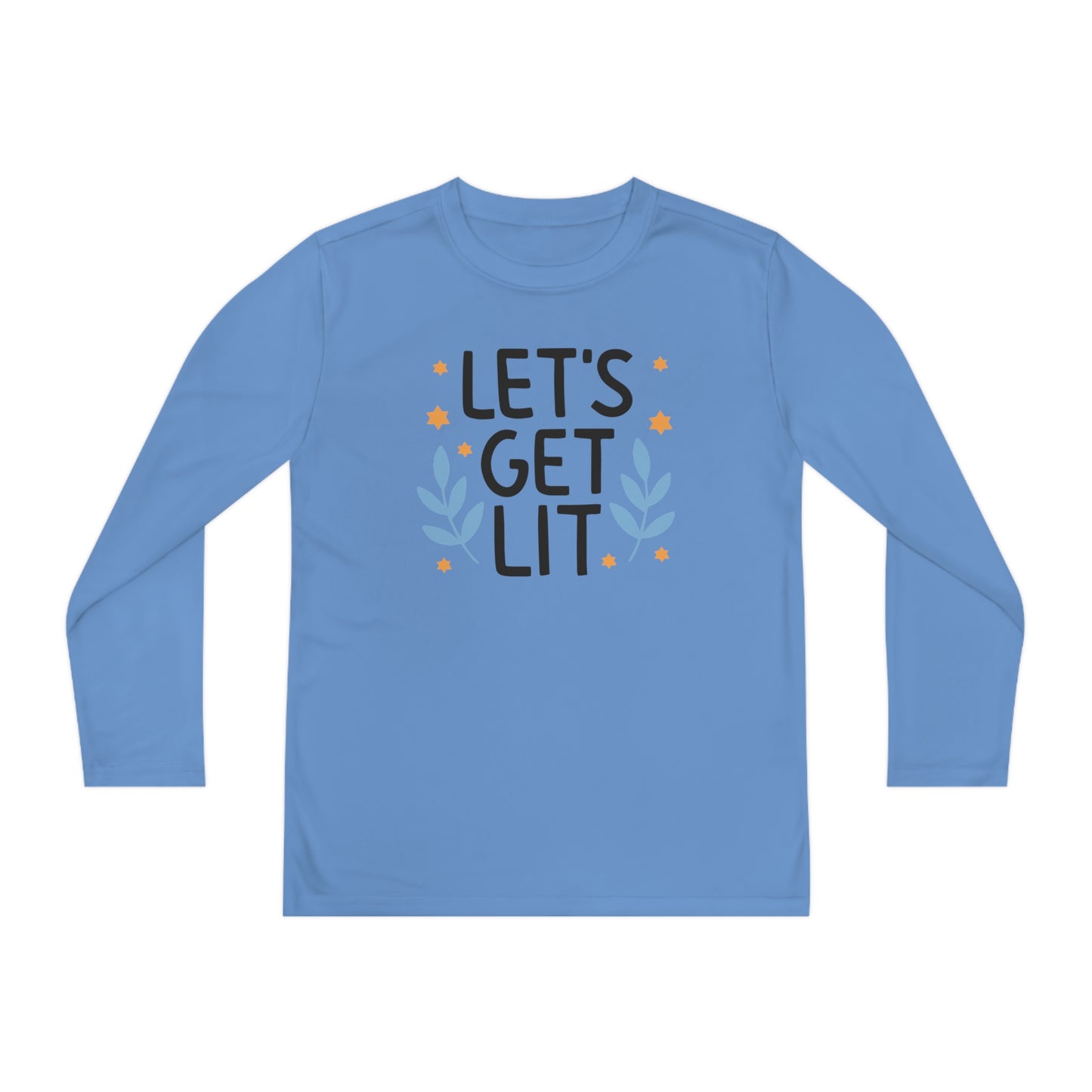 Hanukkah Let's Get Lit Youth Long Sleeve Tee